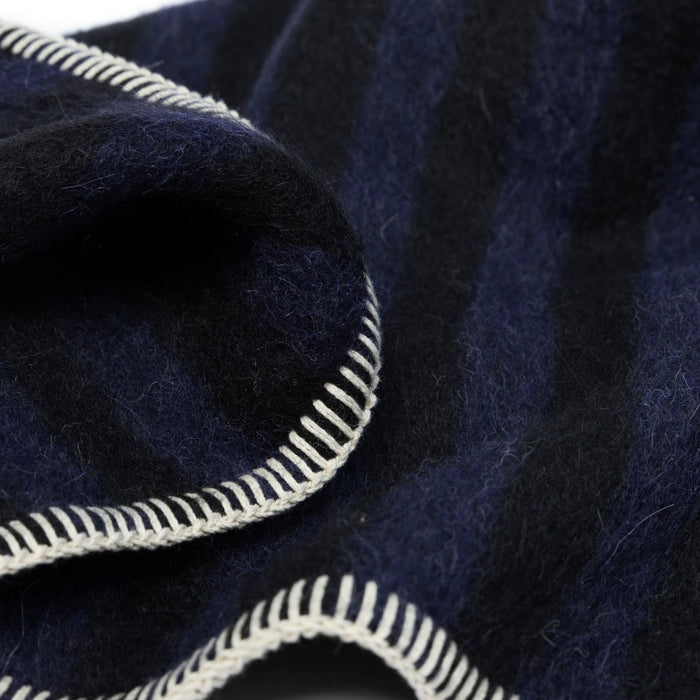 BLACKSAW- SERRA ALPAKA HEIRLOOM BLANKET -  MIDNIGHT/BLACK 59" X 81"