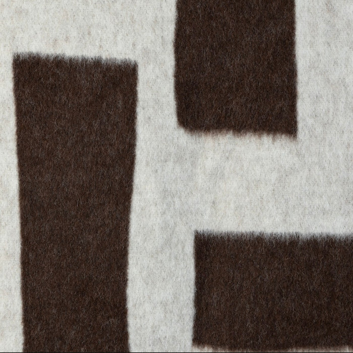 BLACKSAW- URUSHI ALPAKA HEIRLOOM BLANKET - ESPRESSO / IVORY 59" X 81"