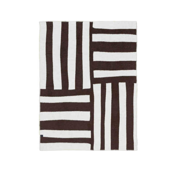 BLACKSAW- URUSHI ALPAKA HEIRLOOM BLANKET - ESPRESSO / IVORY 59" X 81"