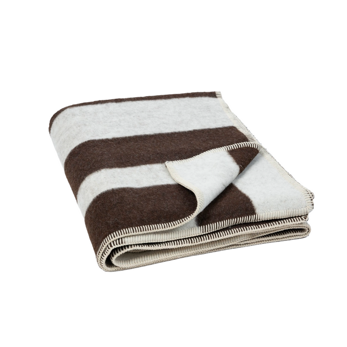 BLACKSAW- URUSHI ALPAKA HEIRLOOM BLANKET - ESPRESSO / IVORY 59" X 81"