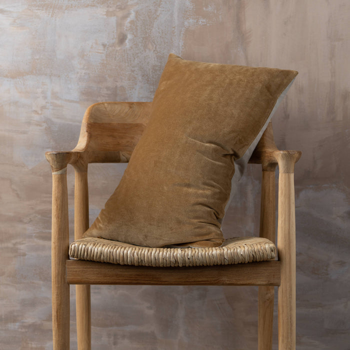 Linen/Velvet Lumbar Pillow | Nutmeg: Without Feather Insert/Inners