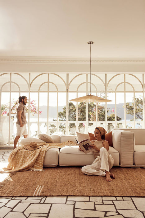 Linen/Velvet Lumbar Pillow | Terracotta: Without Feather Insert/Inners