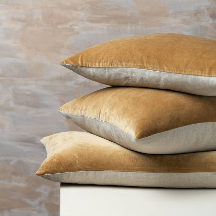 Linen/Velvet Square Pillow | Nutmeg: Without Feather Insert/Inners